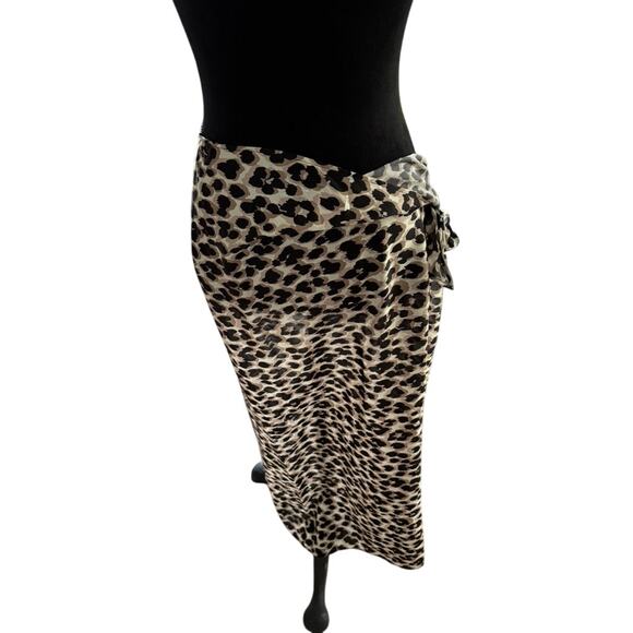 Women’s Size 2 Anatomie Leopard Print Silk Blend Midi Skirt Italy NWT - Picture 7 of 9